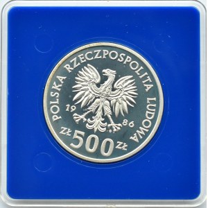 Polska, PRL, 500 złotych 1986, MŚ w piłce, Meksyk 1986, Warszawa, UNC