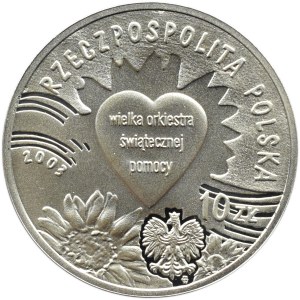 Polska, III RP, 10 złotych 2003, 10 lat WOŚP-u, Warszawa, UNC