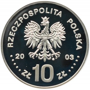 Polska, III RP, 10 złotych 2003, St. Leszczyński - półpostać, Warszawa, UNC