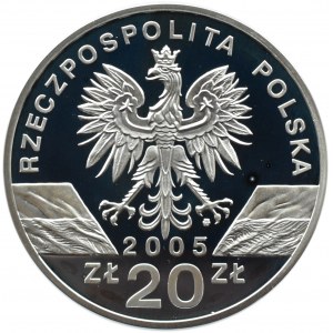 Polska, III RP, 20 złotych 2005, Puchacz, Warszawa, UNC
