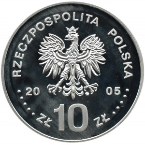 Polska, III RP, 10 złotych 2005, August II Mocny, Warszawa, UNC