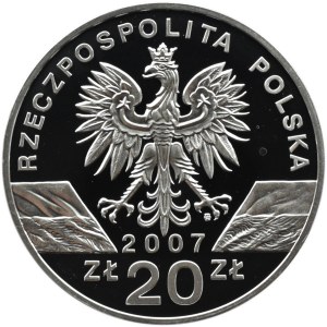 Polska, III RP, 20 złotych 2007, Foka Szara, Warszawa, UNC