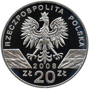Polska, III RP, 20 złotych 2008, Sokół Wędrowny, Warszawa, UNC