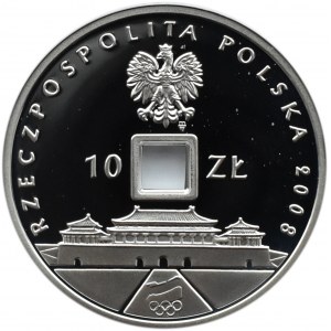 Polska, III RP, 10 złotych 2008, Pekin 2008 - otwór, Warszawa, UNC
