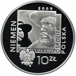 Polska, III RP, 10 złotych 2009, Cz. Niemen - okrągła, Warszawa, UNC