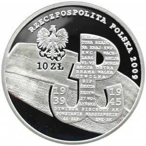 Polska, III RP, 10 złotych 2009, Państwo Podziemne, Warszawa, UNC