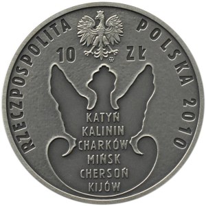 Polska, III RP, 10 złotych 2010, Zbrodnia Katyńska, Warszawa, UNC