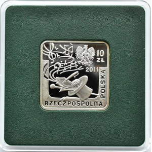 Polska, III RP, 10 złotych 2011, Wasowski-Przybora - kwadratowa, Warszawa, UNC