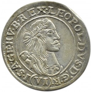 Węgry, Leopold I, 6 krajcarów 1668 KB, Kremnica