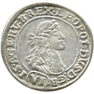 Węgry, Leopold I, 6 krajcarów 1671 KB, Kremnica