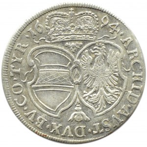 Austria, Leopold I, 15 krajcarów 1694, Hall, piękne!