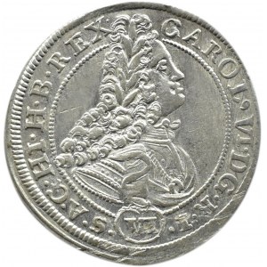 Śląsk, Karol VI, 6 krajcarów 1714, Wrocław, piękne!