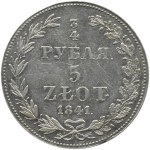 Mikołaj I, 3/4 rubla/5 złotych 1841 MW, Warszawa, rzadszy rocznik