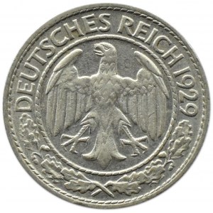 Niemcy, Republika Weimarska, 50 pfennig 1929 D, Monachium