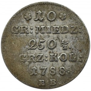 Stanisław A. Poniatowski, 10 groszy miedzianych 1788 E.B., Warszawa