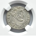 Zygmunt III Waza, trojak 1589, Ryga, NGC AU58