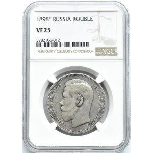 Rosja, Mikołaj II, rubel 1898*, Paryż, NGC VF25