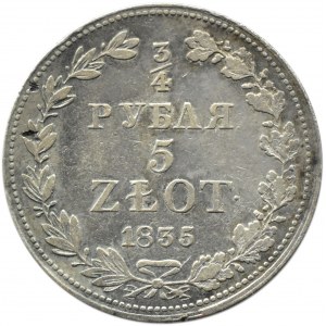 Mikołaj I, 3/4 rubla/5 złotych 1835 MW, Warszawa