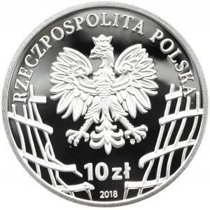 Polska, III RP, 10 złotych 2018, Hieronim Dekutowski Zapora, Warszawa, UNC