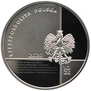 Polska, III RP, 10 złotych 2020, Stanisław Głąbiński, Warszawa, UNC