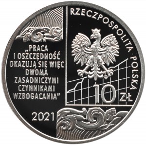 Polska, III RP, 10 złotych 2021, Adam Heydel, Warszawa, UNC