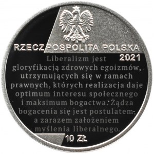 Polska, III RP, 10 złotych 2021, Ferdynand Zweig, Warszawa, UNC