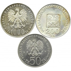 Polska, PRL, lot trzech monet 1974-1983, Warszawa