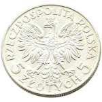 Polska, II RP, Głowa Kobiety, 5 złotych 1934, Warszawa, PIĘKNE!