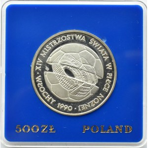 Polska, PRL, 500 złotych 1988, MŚ w piłce, Włochy 1990, Warszawa, UNC