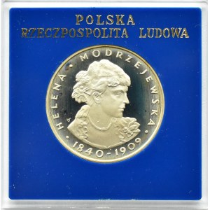 Polska, PRL, 100 złotych 1975, H. Modrzejewska, Warszawa, UNC