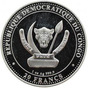 Kongo, 20 franków 2021, Mamut, UNC