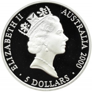 Australia, 5 dolarów 2000 P, Sydney 2000 - Rekiny, Canberra, UNC