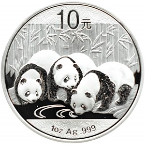 Chiny, 10 yuanów 2013, Panda, Shenyang, UNC