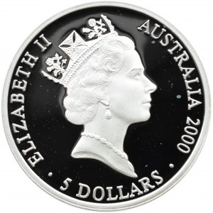 Australia, 5 dolarów 2000 P, Sydney 2000 - Kontynent, Perth, UNC