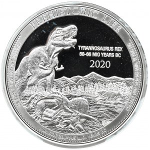 Kongo, 20 franków 2020, Tyranosaur, UNC