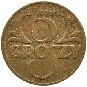 Polska, II RP, 5 groszy 1934, Warszawa, najrzadszy rocznik