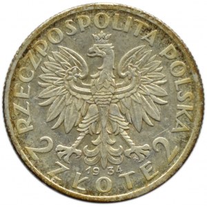 Polska, II RP, Głowa Kobiety 2 złote 1934, Warszawa