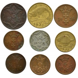 Wolne Miasto Gdańsk, lot monet - pfennig 1923-1937, Berlin