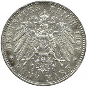 Niemcy, Bawaria, Otto, 5 marek 1907 D, Monachium