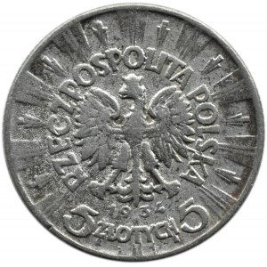 Polska, II RP, J. Piłsudski, 5 złotych 1934, falsyfikat z epoki