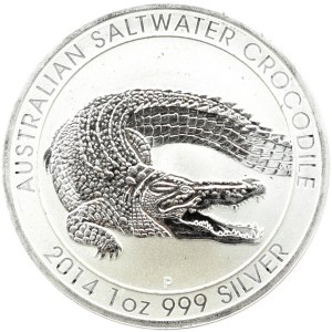 Australia, 1 dolar 2014 P, krokodyl różańcowy, Perth, UNC