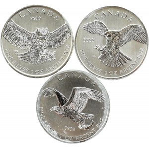 Kanada, Ptaki, lot 5 dolarów 2014-2015, Ottawa, UNC