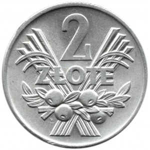 Polska, PRL, Jagody, 2 złote 1960, Warszawa, UNC