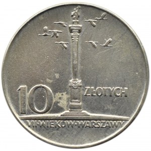 Polska, PRL, 10 złotych 1966, Kolumna Zygmunta, Warszawa