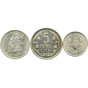 Litwa, J. Basanavicius, lot monet, lity 1925-1936, Londyn/Kowno