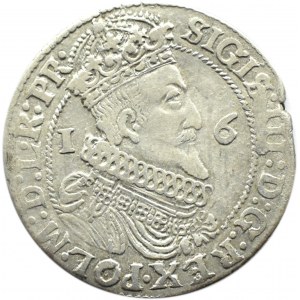 Zygmunt III Waza, ort 1624, przebitka daty 3/4, Gdańsk, trzy kropki