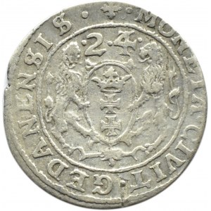 Zygmunt III Waza, ort 1624, przebitka daty 3/4, Gdańsk, trzy kropki