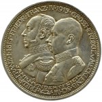 Niemcy, Meklemburgia-Schwerin 3 marki 1915 A, Berlin, RZADKIE i PIĘKNE
