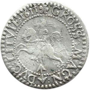 Zygmunt III Waza, grosz 1611, Wilno, LITVIE/LITV