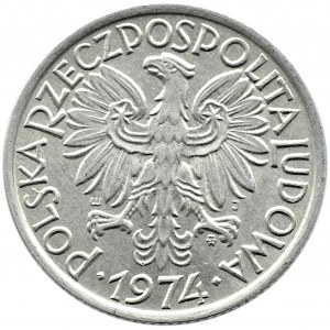 Polska, PRL, Jagody, 2 złote 1974, Warszawa, z duchem